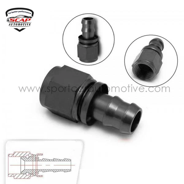 AN8 Fuel Straight Hose End Push-On Male Fitting Straight  Swivel Oil/ Gas Line End Fitting AN8-0B (SKU 34-281)