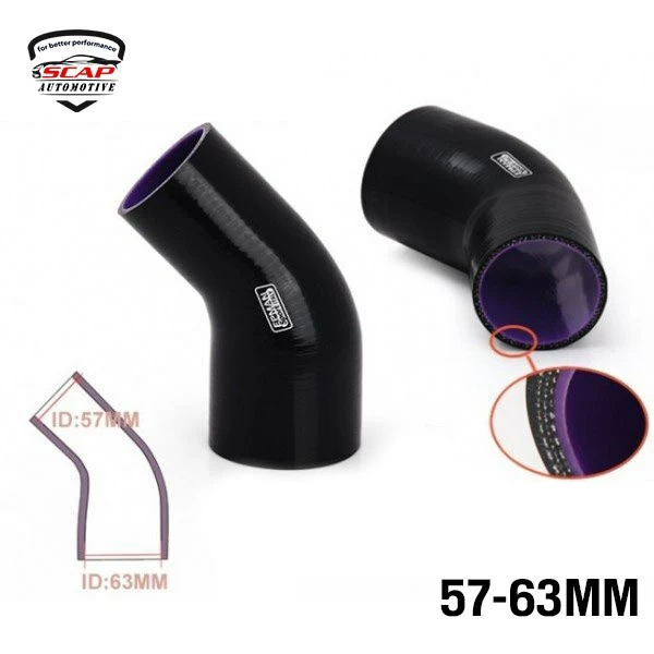 2.25"-2.5"INCH 45D SILICON HOSE SCAP SH45DR2.25-2.5  (SKU 34-046)