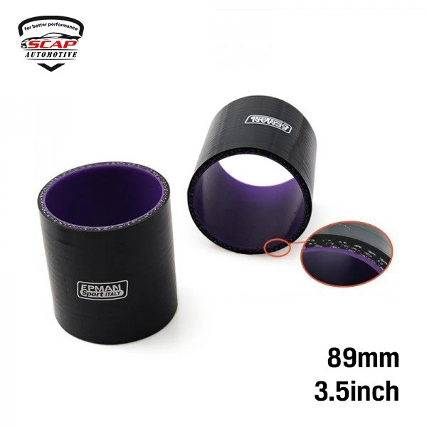 3.5"INCH STRAIGHT SILICONE HOSE BLACK SCAP SH3.5BK  (SKU 34-041)