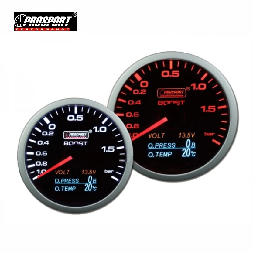 60MM BOOST 4 IN 1 GAUGE ,VOLT,OIL PRESSURE & OIL TEMP PROSPORT PSPORT-238WAFBOSM(BAR) (SKU 30-178)