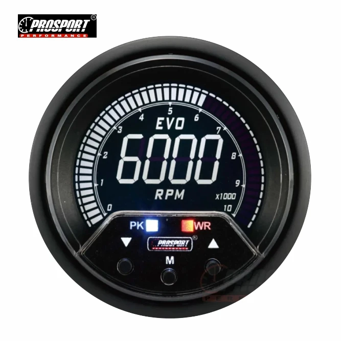 60MM RPM.GAUGE 4 COLOR ,DIGITAL LCD DISPLAY WITH WARNING & PEAK PSPORT-238VOTA-PK-R (SKU 30-185)