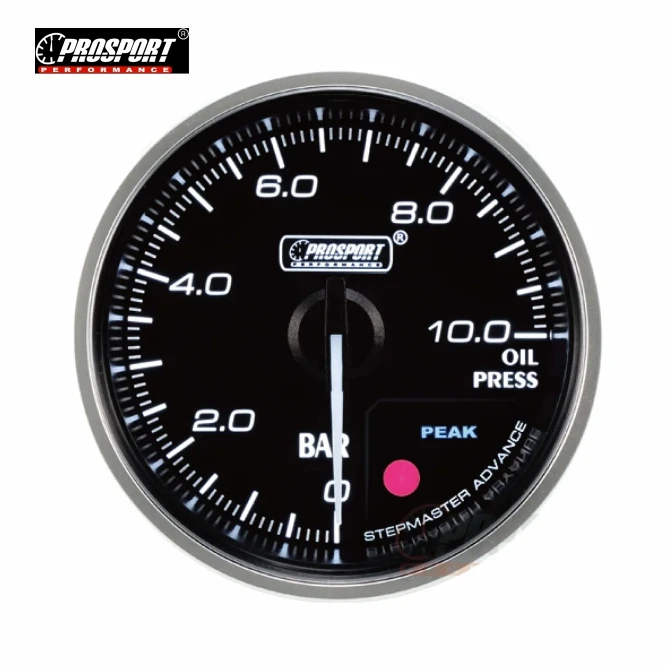 60MM OIL PRESSURE GAUGE,CLEAR LENS WHITE & AMBER ,PEAK AND WARNING GAUGE  PSPORT-238CLSDWAOP-R.PSI (SKU 30-181)
