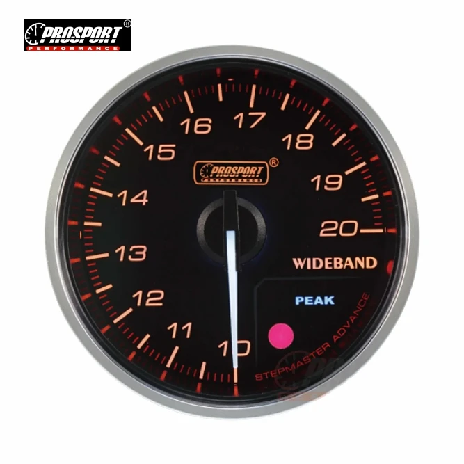 60MM AIR FUEL RATIO GAUGE CLEAR LENS WHITE & AMBER  WITH BOSCH LSU4.9 O2 SENSOR PSPORT-238CLSDWAAFR4.9-WO (SKU 30-203)